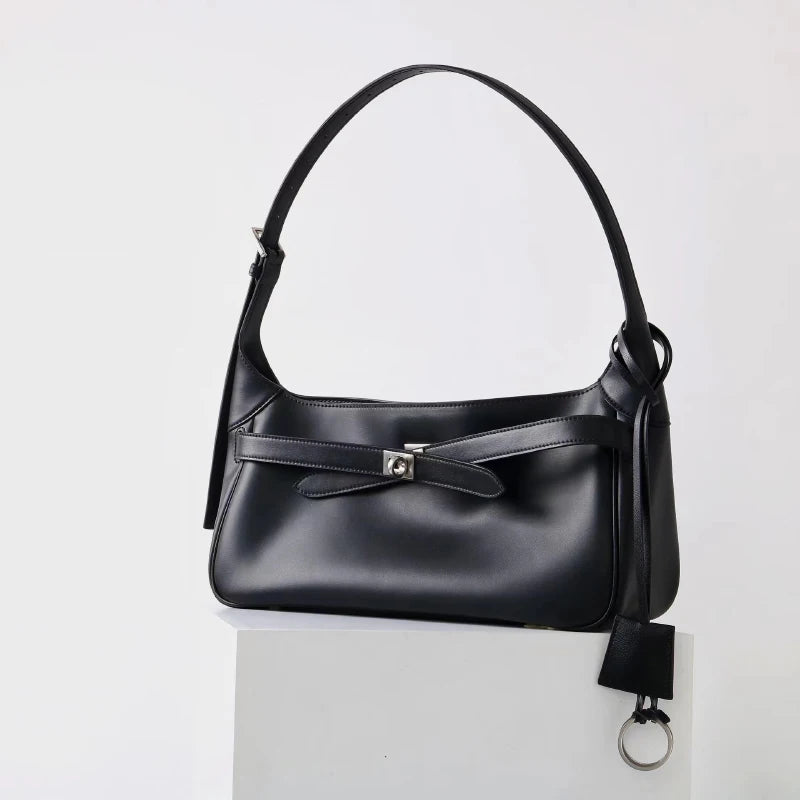 2026 Belt Buckle Tote Bags For Women Cowhide Luxury Designer Hot Hobo Bags INS Fashion Street Rectangular Ring Padlock Handbags