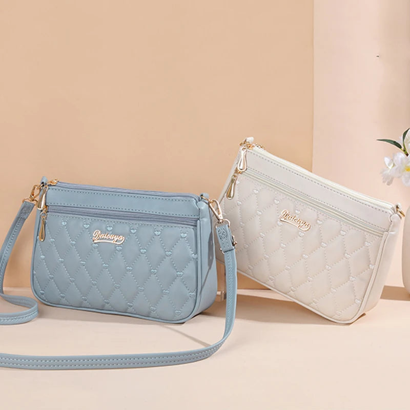 Embroidery Messenger Bags Women Leather Handbags Bags for Women Sac a Main Ladies hair ball Hand Bag