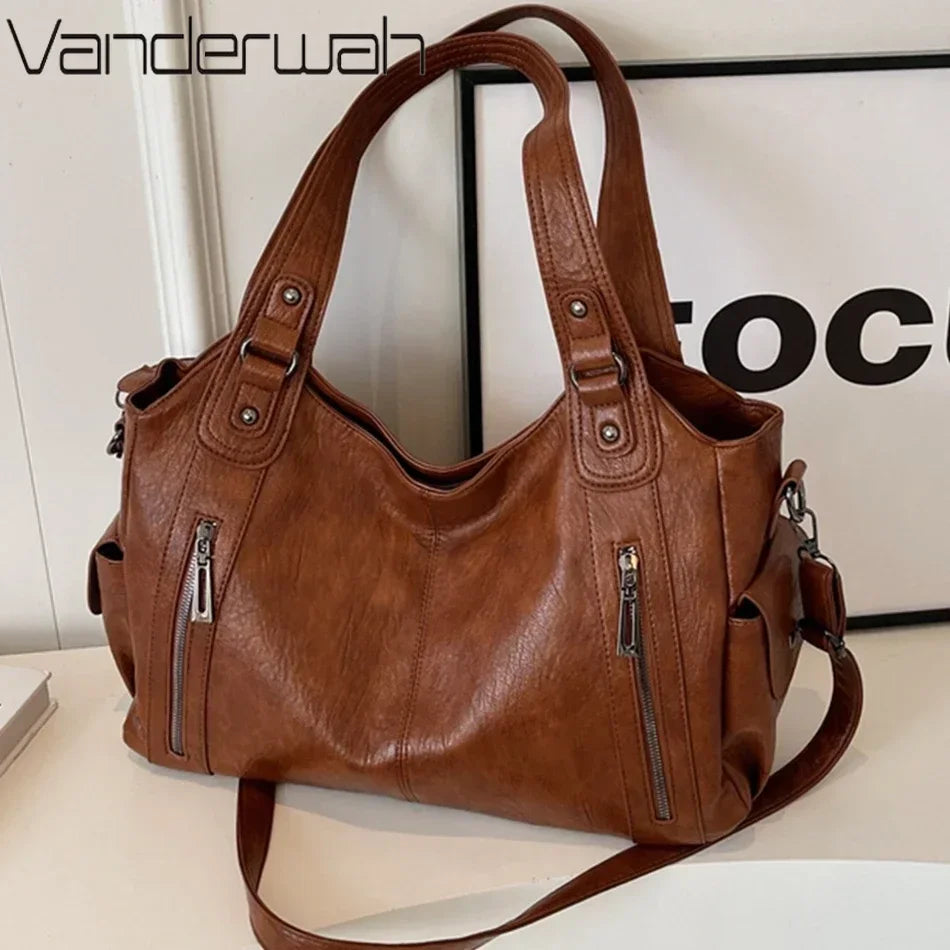 Winter Female Handbag Large Capacity Shoulder Bags Big Tote Bag Ladies Soft Leather Hobos Messenger Bags Women Shopper Bag Sac