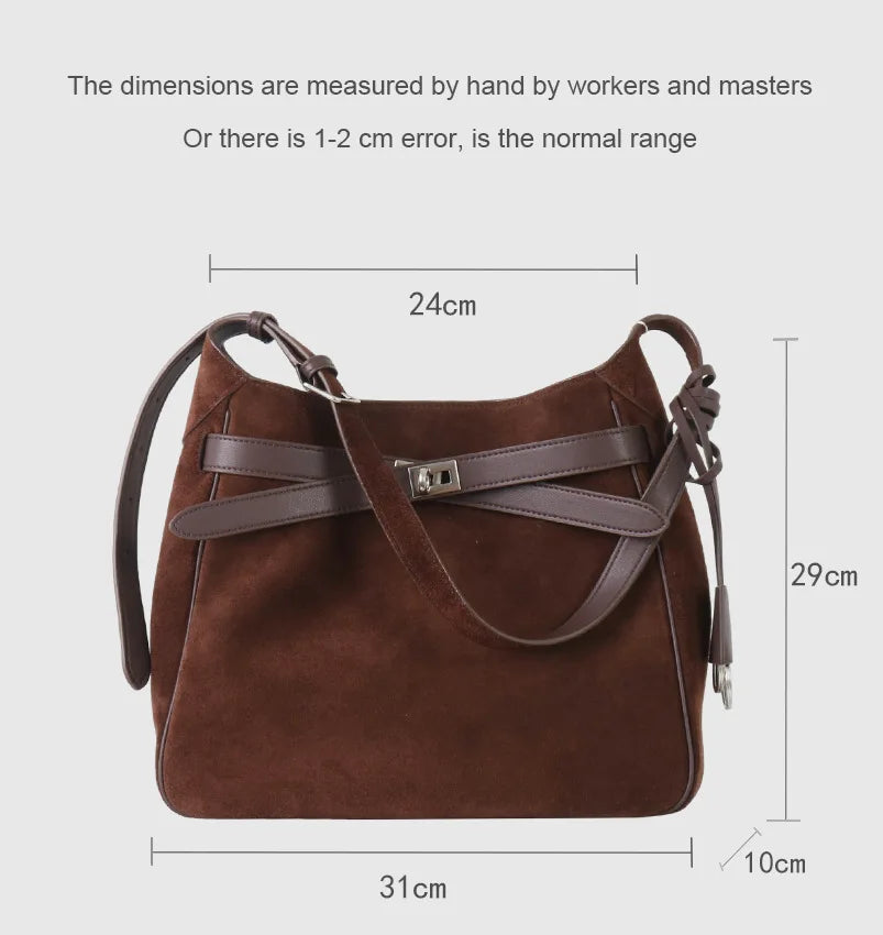 2026 Belt Buckle Tote Bags For Women Cowhide Luxury Designer Hot Hobo Bags INS Fashion Street Rectangular Ring Padlock Handbags
