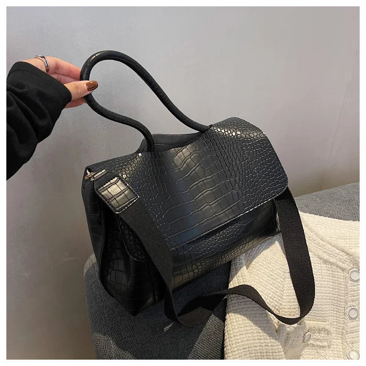 PU Leather Tote Bags Women Fashion Simple Bolsos Vintage Ladies Large Handbags Luxury Streetwear Shoulder Bag Niche Office Lady