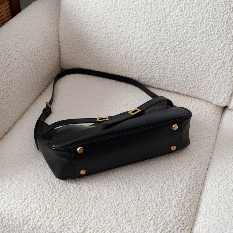 2026 Belt Buckle Tote Bags For Women Cowhide Luxury Designer Hot Hobo Bags INS Fashion Street Rectangular Ring Padlock Handbags