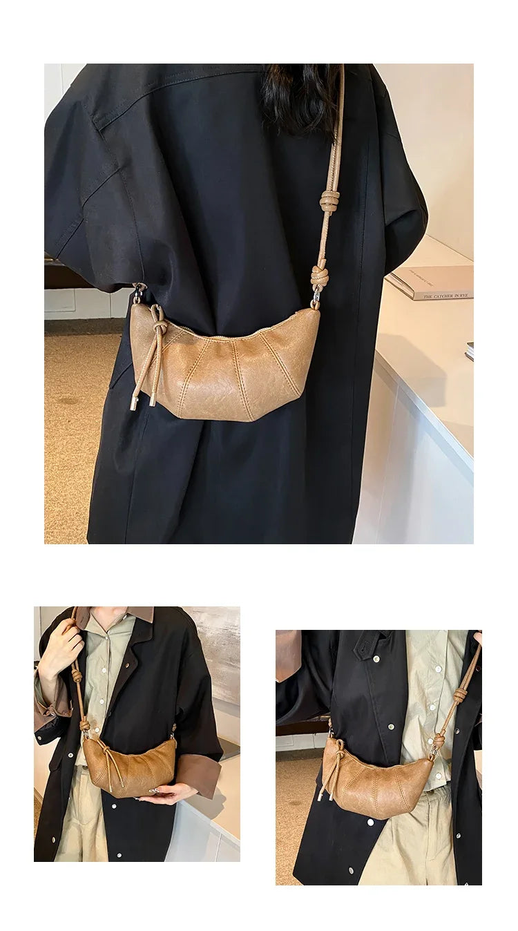Designer Luxury Dumpling Bags Women 2025 New High Quality Fashion Underarm Bags Vintage Casual Shoulder Crossbody Bags Women