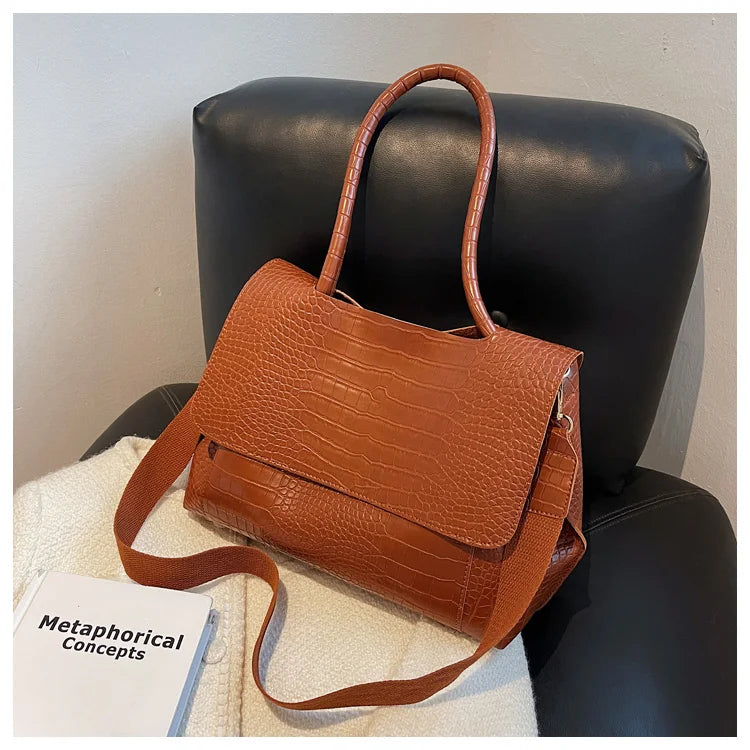 PU Leather Tote Bags Women Fashion Simple Bolsos Vintage Ladies Large Handbags Luxury Streetwear Shoulder Bag Niche Office Lady