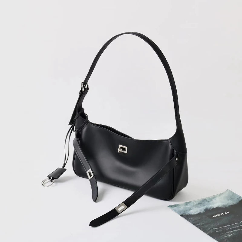 2026 Belt Buckle Tote Bags For Women Cowhide Luxury Designer Hot Hobo Bags INS Fashion Street Rectangular Ring Padlock Handbags