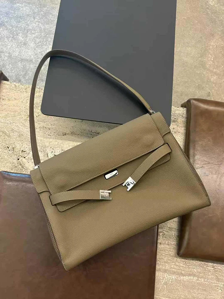 New Winter Luxury Brand Women Handbags Genuine Leather Shoulder Bags Women Retro Suede Leather Gold Buckle Square Bags Woman