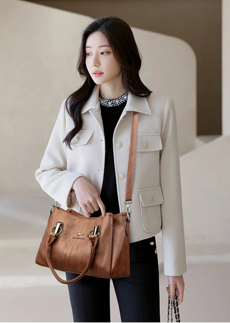 High Quality Cow Leather Ladies Handbags Fashion Luxury Female Messenger Tote Bags Women Genuine Leather Shoulder Crossbody Sac