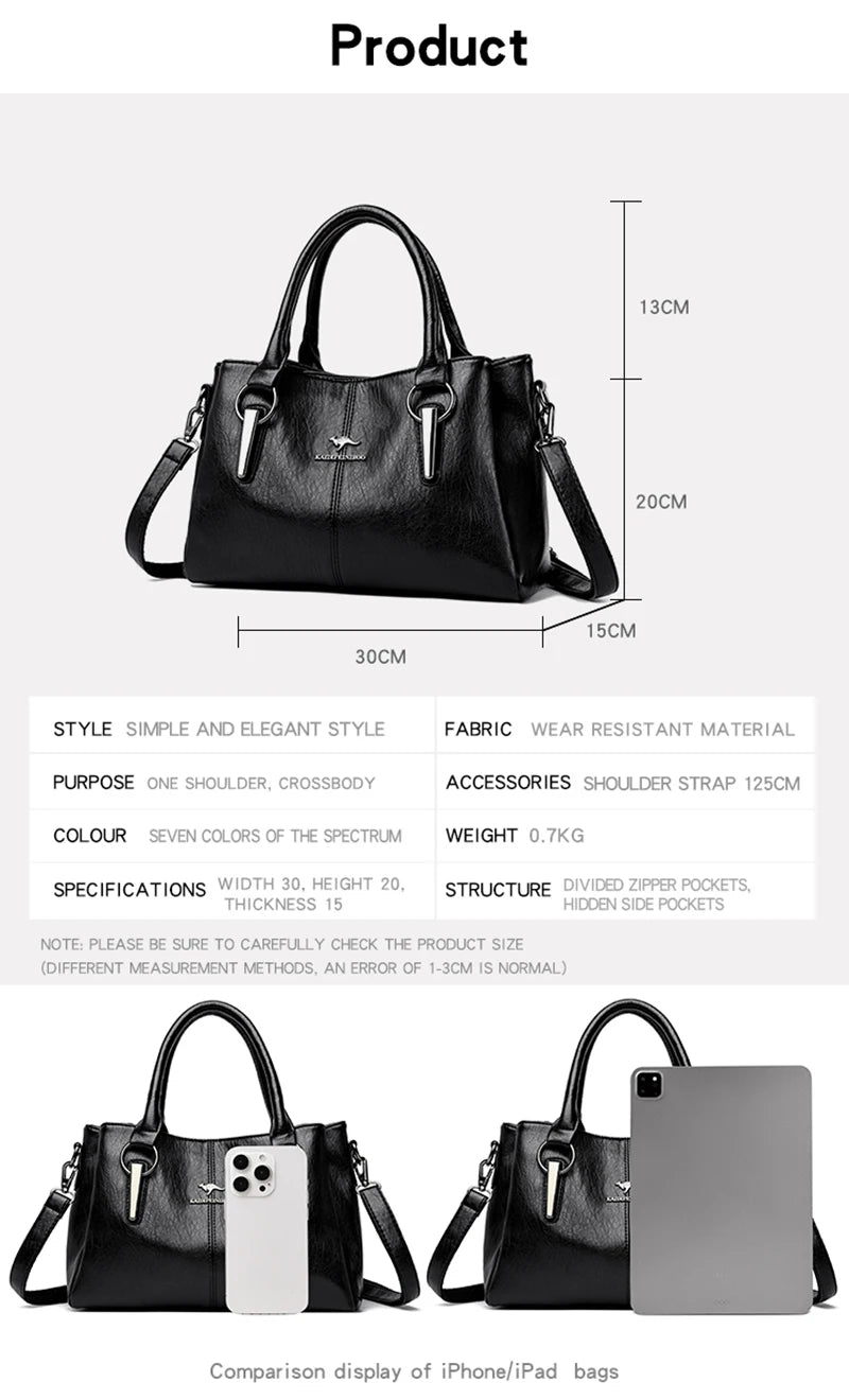 High Quality Cow Leather Ladies Handbags Fashion Luxury Female Messenger Tote Bags Women Genuine Leather Shoulder Crossbody Sac