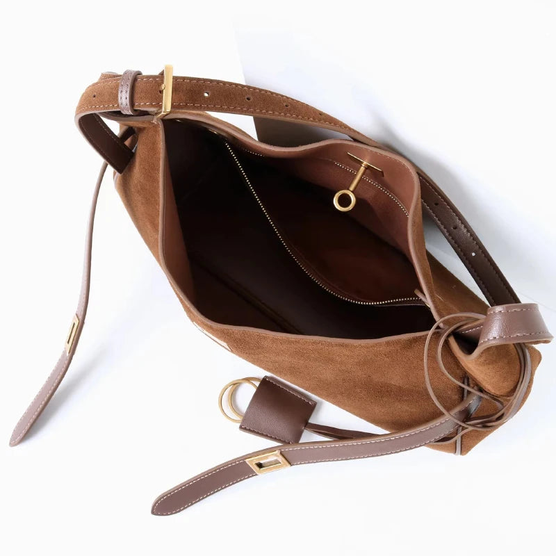 2026 Belt Buckle Tote Bags For Women Cowhide Luxury Designer Hot Hobo Bags INS Fashion Street Rectangular Ring Padlock Handbags