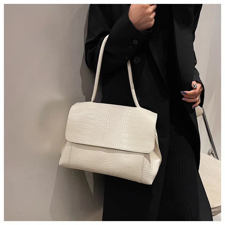 PU Leather Tote Bags Women Fashion Simple Bolsos Vintage Ladies Large Handbags Luxury Streetwear Shoulder Bag Niche Office Lady