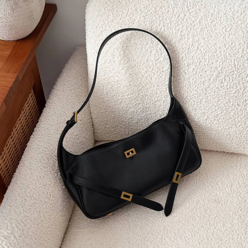 2026 Belt Buckle Tote Bags For Women Cowhide Luxury Designer Hot Hobo Bags INS Fashion Street Rectangular Ring Padlock Handbags