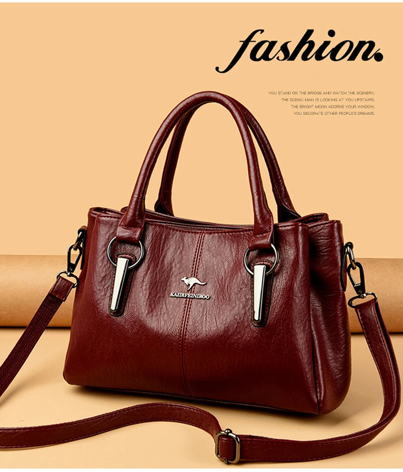 High Quality Cow Leather Ladies Handbags Fashion Luxury Female Messenger Tote Bags Women Genuine Leather Shoulder Crossbody Sac