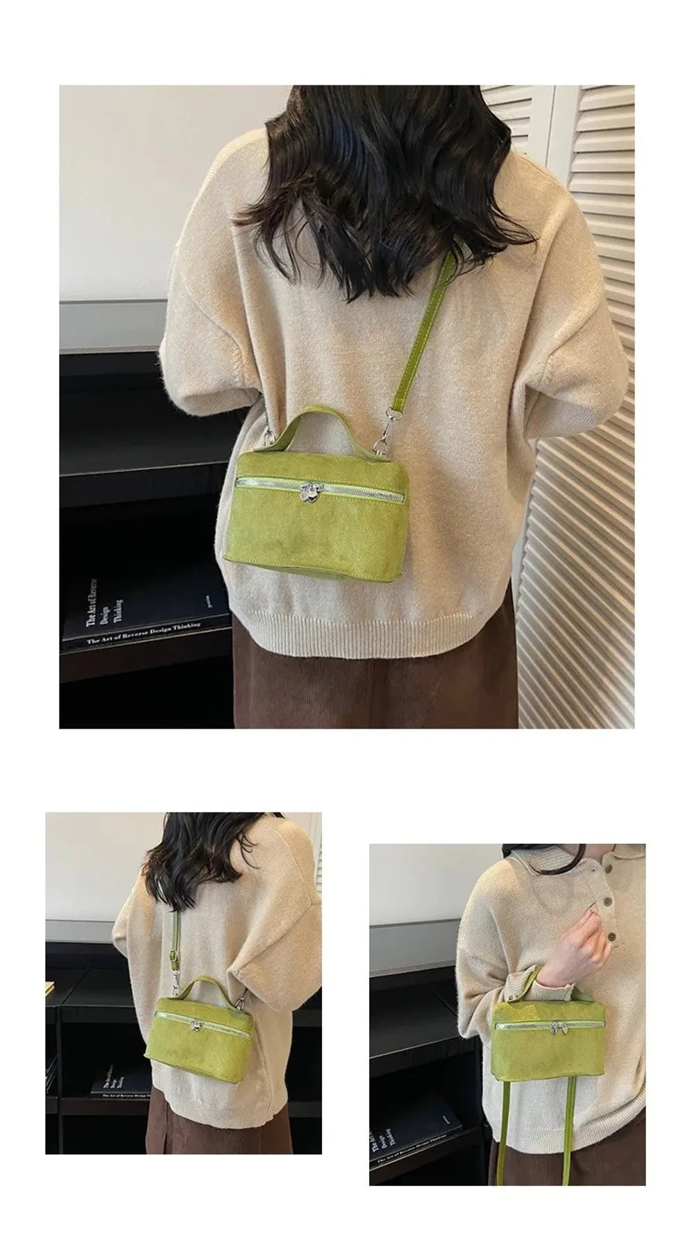 Retro Autumn Winter Matte Crossbody Bag Suede Textured Shoulder Bag Pure Color Box Design Evening Bags Women Handle Bag