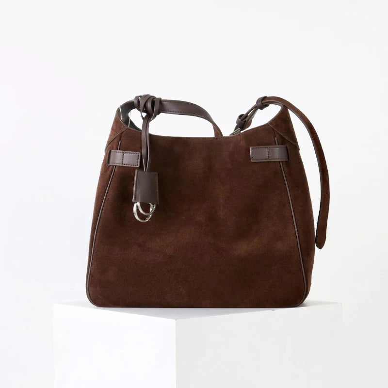 2026 Belt Buckle Tote Bags For Women Cowhide Luxury Designer Hot Hobo Bags INS Fashion Street Rectangular Ring Padlock Handbags