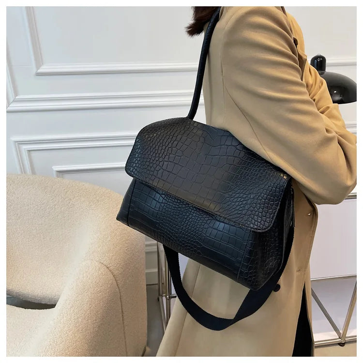 PU Leather Tote Bags Women Fashion Simple Bolsos Vintage Ladies Large Handbags Luxury Streetwear Shoulder Bag Niche Office Lady