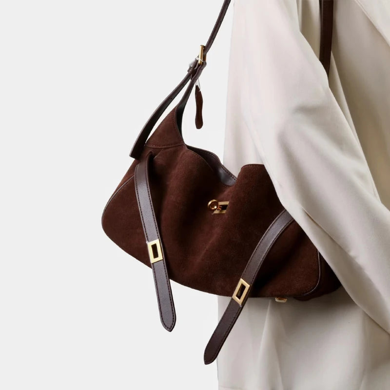 2026 Belt Buckle Tote Bags For Women Cowhide Luxury Designer Hot Hobo Bags INS Fashion Street Rectangular Ring Padlock Handbags