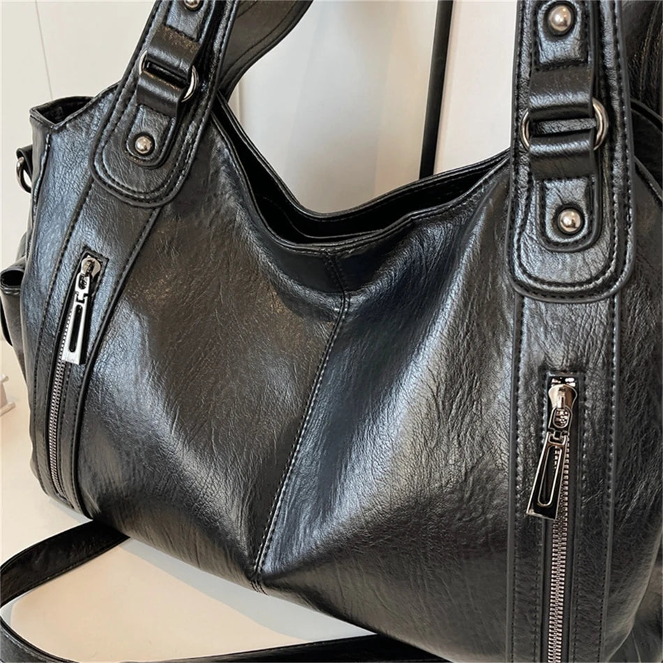 Winter Female Handbag Large Capacity Shoulder Bags Big Tote Bag Ladies Soft Leather Hobos Messenger Bags Women Shopper Bag Sac
