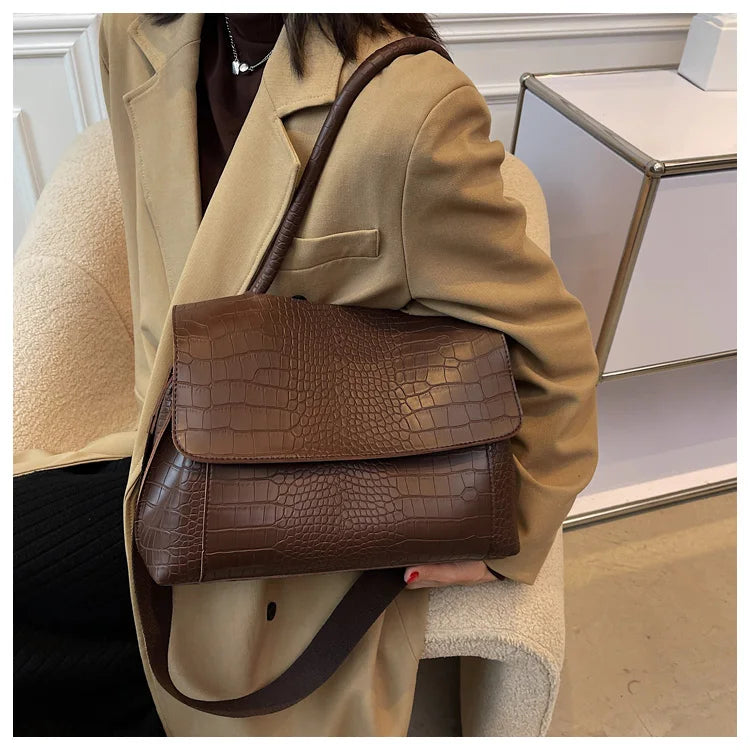 PU Leather Tote Bags Women Fashion Simple Bolsos Vintage Ladies Large Handbags Luxury Streetwear Shoulder Bag Niche Office Lady