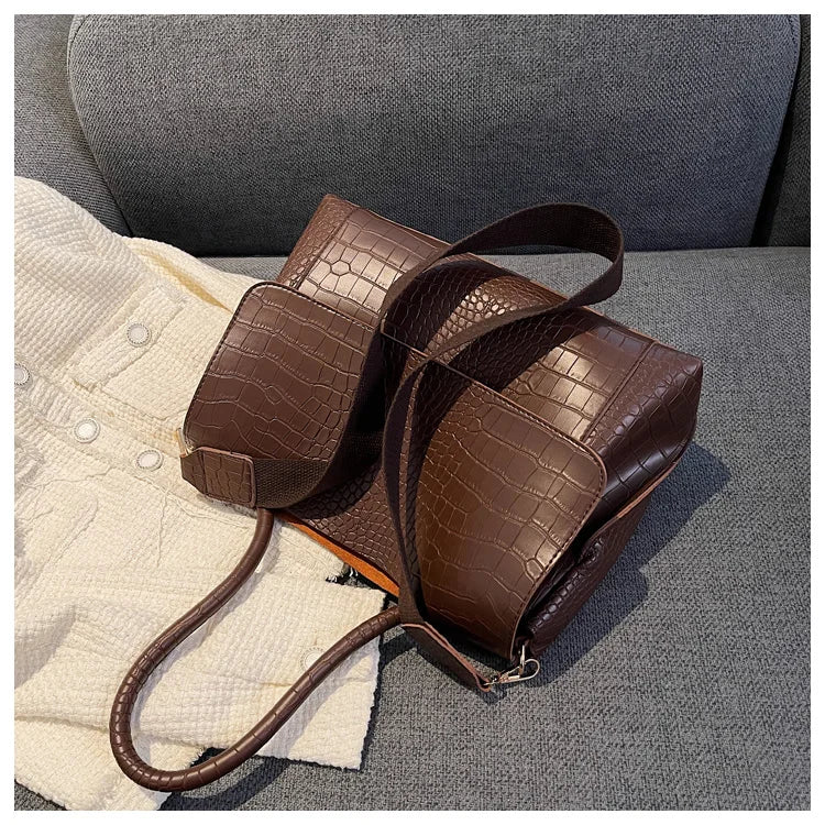 PU Leather Tote Bags Women Fashion Simple Bolsos Vintage Ladies Large Handbags Luxury Streetwear Shoulder Bag Niche Office Lady