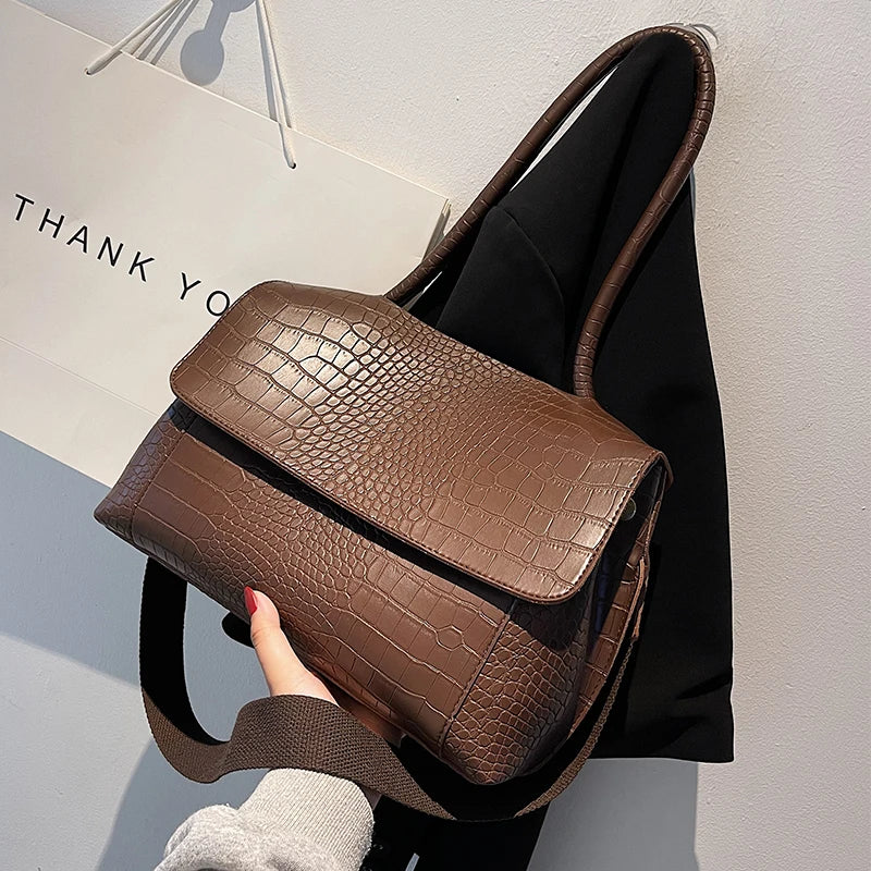 PU Leather Tote Bags Women Fashion Simple Bolsos Vintage Ladies Large Handbags Luxury Streetwear Shoulder Bag Niche Office Lady