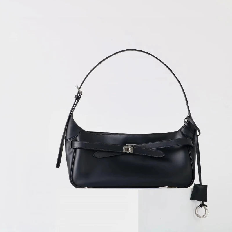 2026 Belt Buckle Tote Bags For Women Cowhide Luxury Designer Hot Hobo Bags INS Fashion Street Rectangular Ring Padlock Handbags