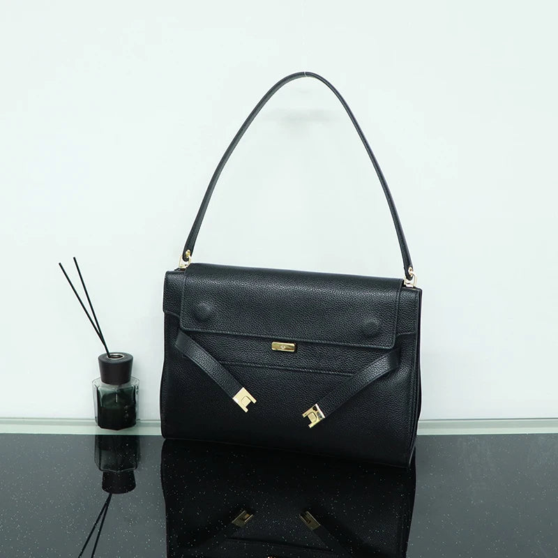 New Winter Luxury Brand Women Handbags Genuine Leather Shoulder Bags Women Retro Suede Leather Gold Buckle Square Bags Woman
