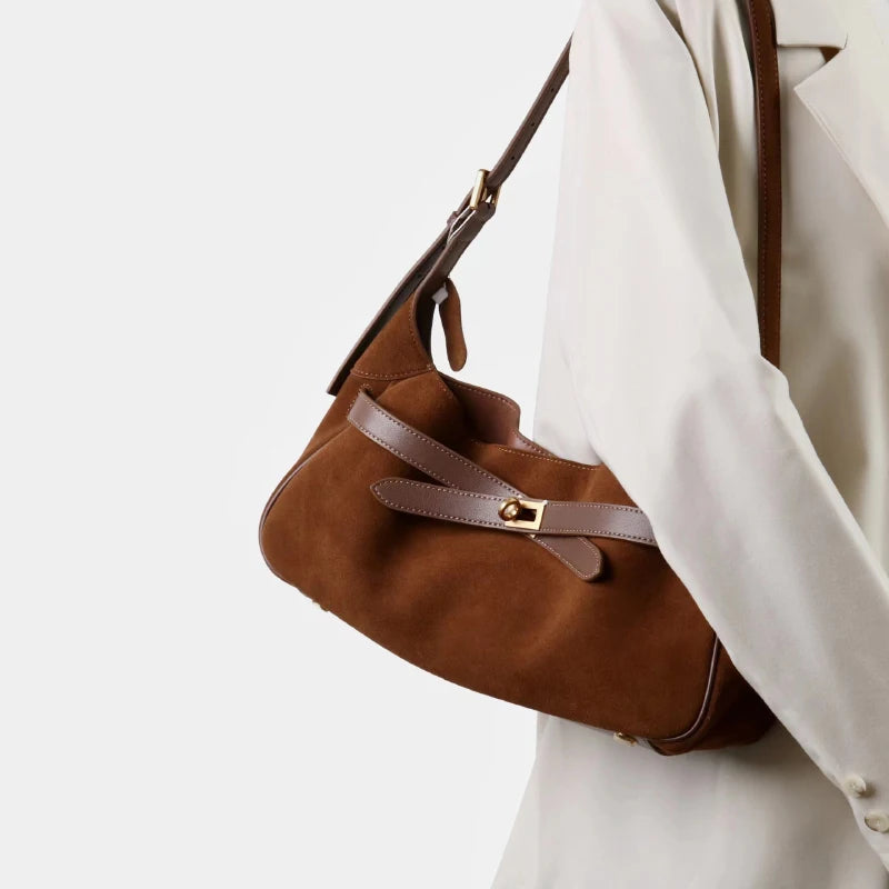 2026 Belt Buckle Tote Bags For Women Cowhide Luxury Designer Hot Hobo Bags INS Fashion Street Rectangular Ring Padlock Handbags
