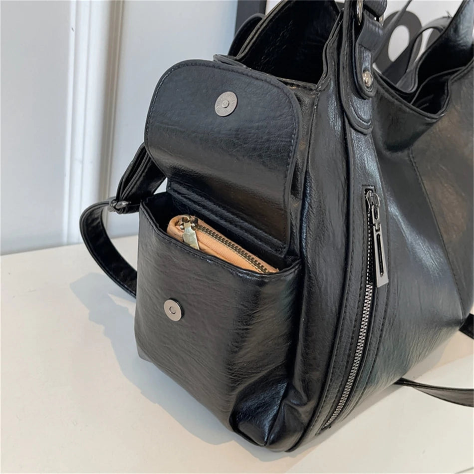 Winter Female Handbag Large Capacity Shoulder Bags Big Tote Bag Ladies Soft Leather Hobos Messenger Bags Women Shopper Bag Sac