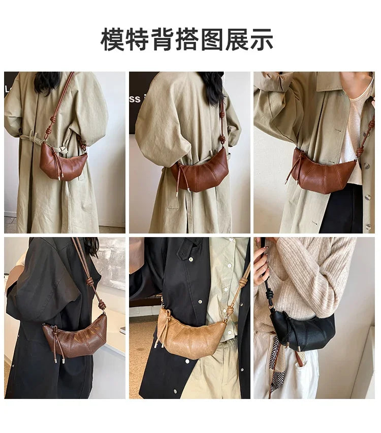 Designer Luxury Dumpling Bags Women 2025 New High Quality Fashion Underarm Bags Vintage Casual Shoulder Crossbody Bags Women