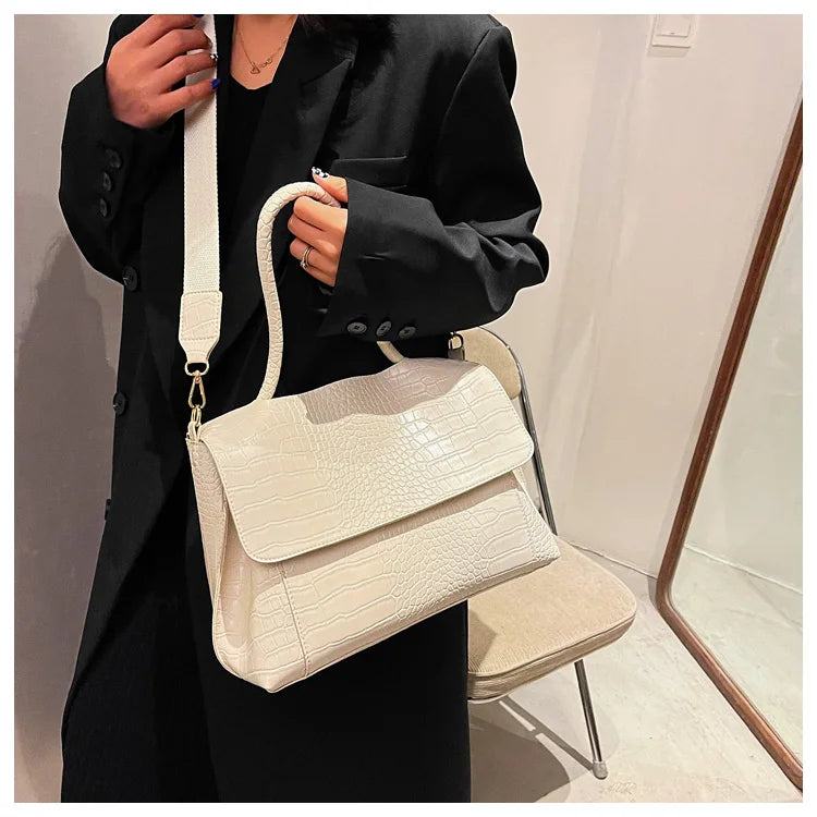 PU Leather Tote Bags Women Fashion Simple Bolsos Vintage Ladies Large Handbags Luxury Streetwear Shoulder Bag Niche Office Lady