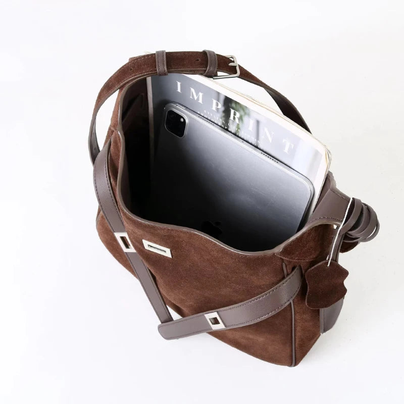 2026 Belt Buckle Tote Bags For Women Cowhide Luxury Designer Hot Hobo Bags INS Fashion Street Rectangular Ring Padlock Handbags