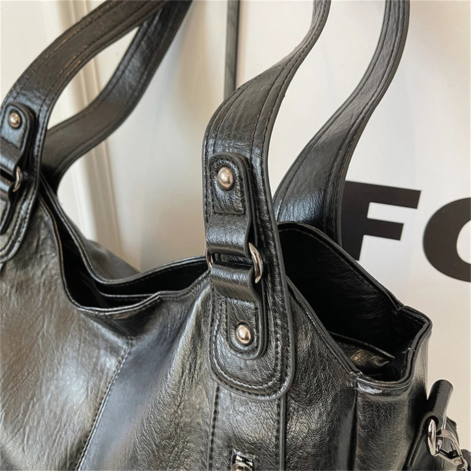 Winter Female Handbag Large Capacity Shoulder Bags Big Tote Bag Ladies Soft Leather Hobos Messenger Bags Women Shopper Bag Sac