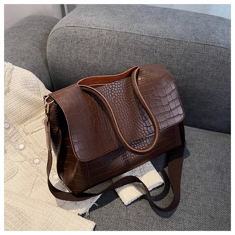 PU Leather Tote Bags Women Fashion Simple Bolsos Vintage Ladies Large Handbags Luxury Streetwear Shoulder Bag Niche Office Lady